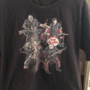 Horror band shirt.